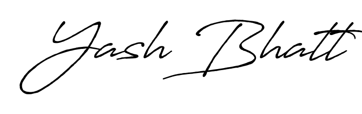 Make your name Yash Bhatt memorable on every contract using Antro_Vectra_Bolder autograph style. Instant transparent background export available. Yash Bhatt signature style 7 images and pictures png
