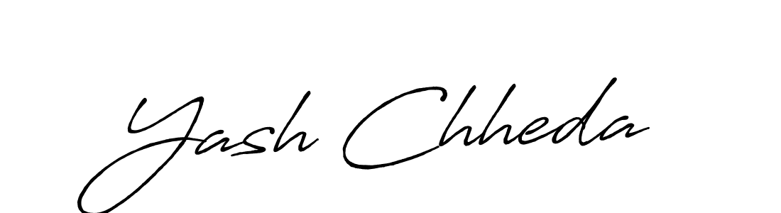 Similarly Antro_Vectra_Bolder is the best handwritten signature design. Signature creator online .You can use it as an online autograph creator for name Yash Chheda. Yash Chheda signature style 7 images and pictures png