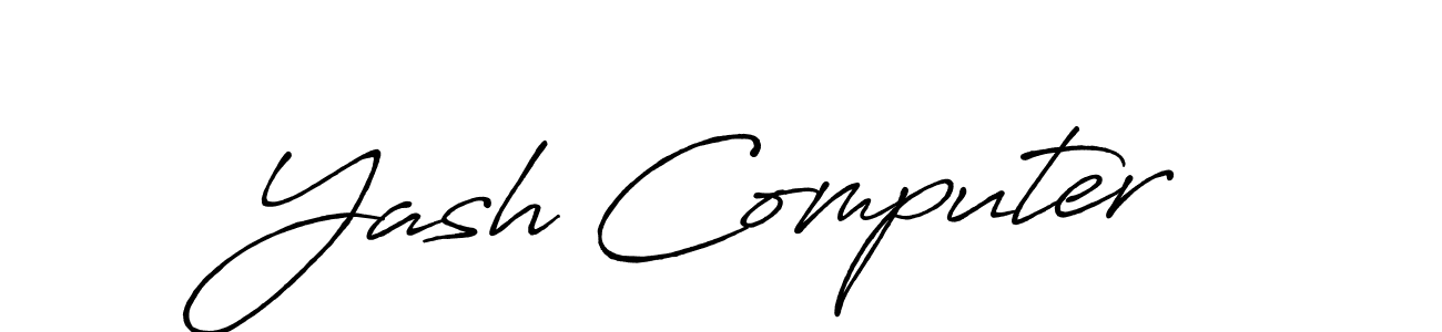 Similarly Antro_Vectra_Bolder is the best handwritten signature design. Signature creator online .You can use it as an online autograph creator for name Yash Computer. Yash Computer signature style 7 images and pictures png