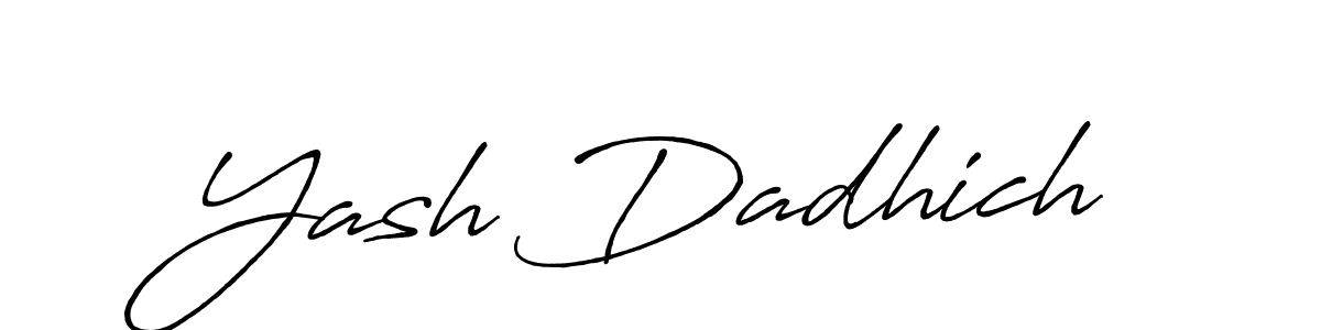 Also we have Yash Dadhich name is the best signature style. Create professional handwritten signature collection using Antro_Vectra_Bolder autograph style. Yash Dadhich signature style 7 images and pictures png