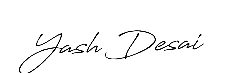 Yash Desai stylish signature style. Best Handwritten Sign (Antro_Vectra_Bolder) for my name. Handwritten Signature Collection Ideas for my name Yash Desai. Yash Desai signature style 7 images and pictures png