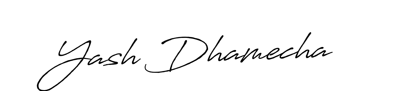 Create a beautiful signature design for name Yash Dhamecha. With this signature (Antro_Vectra_Bolder) fonts, you can make a handwritten signature for free. Yash Dhamecha signature style 7 images and pictures png