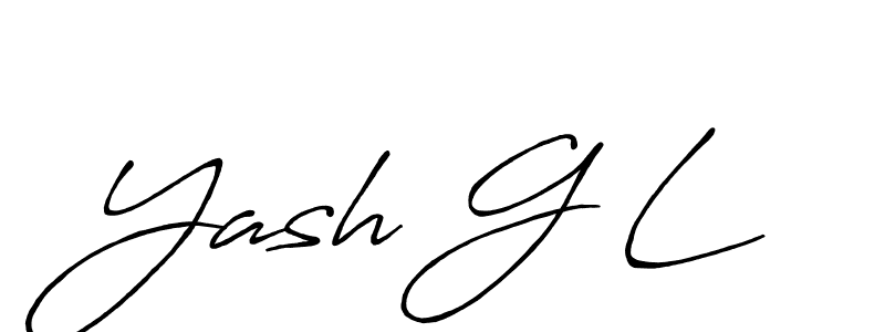 How to make Yash G L name signature. Use Antro_Vectra_Bolder style for creating short signs online. This is the latest handwritten sign. Yash G L signature style 7 images and pictures png