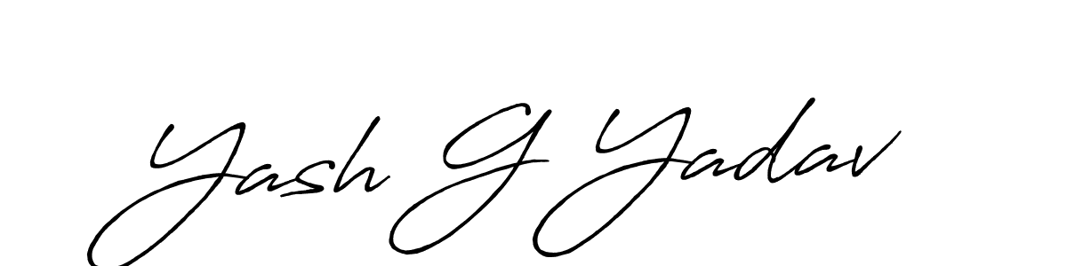 How to make Yash G Yadav name signature. Use Antro_Vectra_Bolder style for creating short signs online. This is the latest handwritten sign. Yash G Yadav signature style 7 images and pictures png