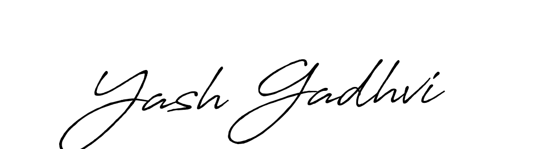 Make a beautiful signature design for name Yash Gadhvi. With this signature (Antro_Vectra_Bolder) style, you can create a handwritten signature for free. Yash Gadhvi signature style 7 images and pictures png