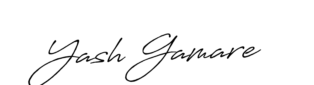 Yash Gamare stylish signature style. Best Handwritten Sign (Antro_Vectra_Bolder) for my name. Handwritten Signature Collection Ideas for my name Yash Gamare. Yash Gamare signature style 7 images and pictures png