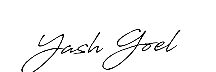 How to make Yash Goel name signature. Use Antro_Vectra_Bolder style for creating short signs online. This is the latest handwritten sign. Yash Goel signature style 7 images and pictures png