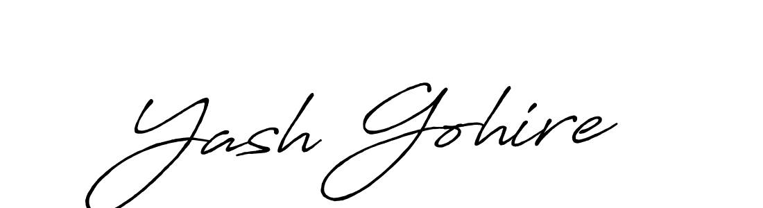 Create a beautiful signature design for name Yash Gohire. With this signature (Antro_Vectra_Bolder) fonts, you can make a handwritten signature for free. Yash Gohire signature style 7 images and pictures png