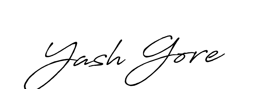 How to make Yash Gore name signature. Use Antro_Vectra_Bolder style for creating short signs online. This is the latest handwritten sign. Yash Gore signature style 7 images and pictures png