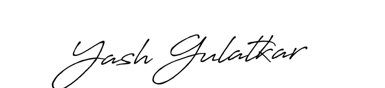 Yash Gulatkar stylish signature style. Best Handwritten Sign (Antro_Vectra_Bolder) for my name. Handwritten Signature Collection Ideas for my name Yash Gulatkar. Yash Gulatkar signature style 7 images and pictures png