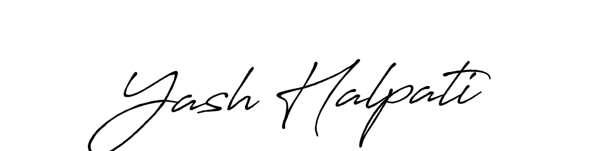 Use a signature maker to create a handwritten signature online. With this signature software, you can design (Antro_Vectra_Bolder) your own signature for name Yash Halpati. Yash Halpati signature style 7 images and pictures png