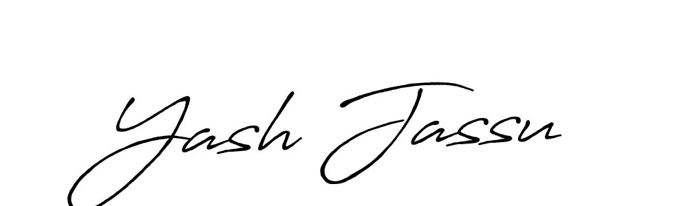 Make a beautiful signature design for name Yash Jassu. With this signature (Antro_Vectra_Bolder) style, you can create a handwritten signature for free. Yash Jassu signature style 7 images and pictures png