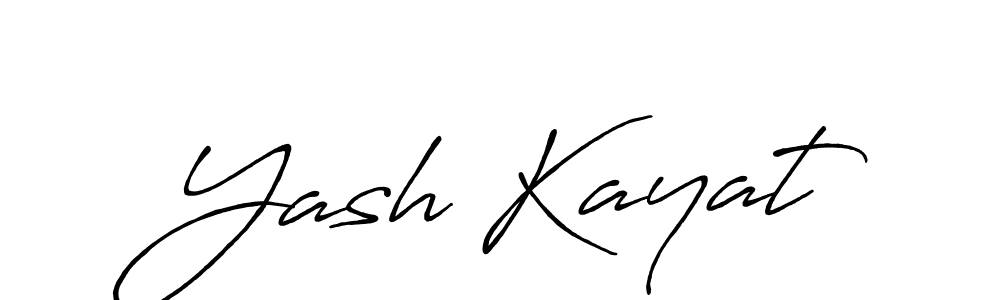 How to make Yash Kayat name signature. Use Antro_Vectra_Bolder style for creating short signs online. This is the latest handwritten sign. Yash Kayat signature style 7 images and pictures png