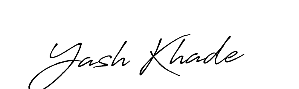 Also we have Yash Khade name is the best signature style. Create professional handwritten signature collection using Antro_Vectra_Bolder autograph style. Yash Khade signature style 7 images and pictures png