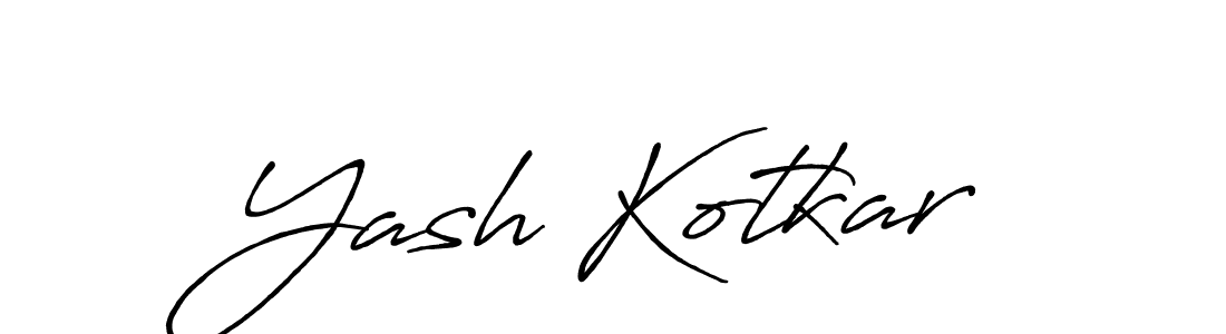 Make a beautiful signature design for name Yash Kotkar. With this signature (Antro_Vectra_Bolder) style, you can create a handwritten signature for free. Yash Kotkar signature style 7 images and pictures png
