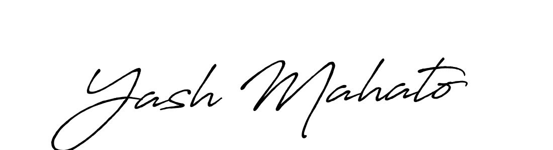 How to make Yash Mahato name signature. Use Antro_Vectra_Bolder style for creating short signs online. This is the latest handwritten sign. Yash Mahato signature style 7 images and pictures png
