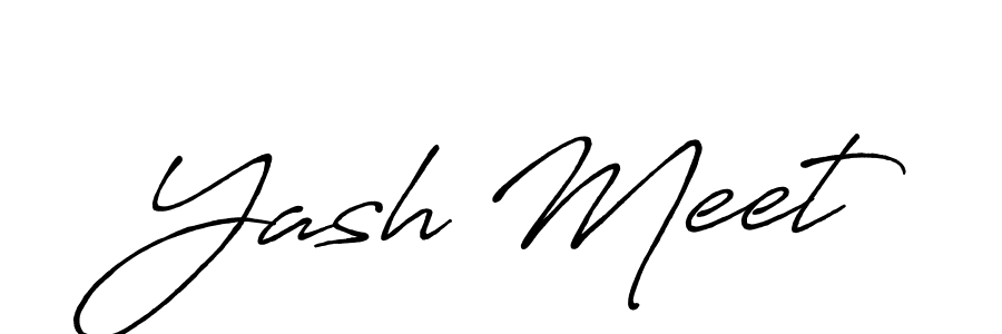 Also You can easily find your signature by using the search form. We will create Yash Meet name handwritten signature images for you free of cost using Antro_Vectra_Bolder sign style. Yash Meet signature style 7 images and pictures png