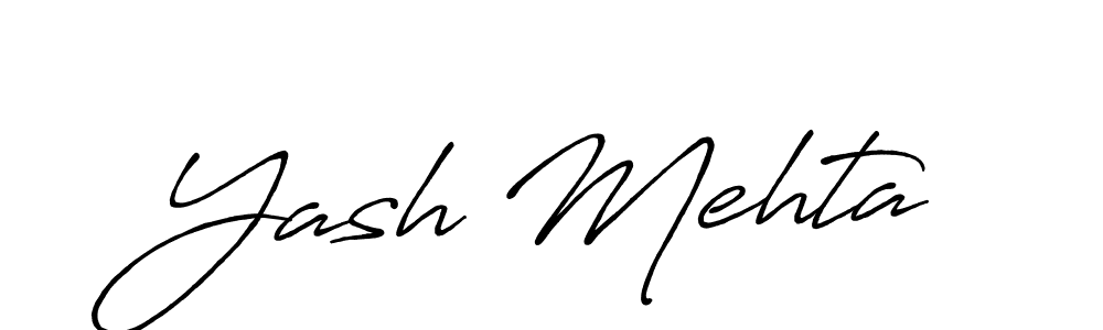 Yash Mehta stylish signature style. Best Handwritten Sign (Antro_Vectra_Bolder) for my name. Handwritten Signature Collection Ideas for my name Yash Mehta. Yash Mehta signature style 7 images and pictures png