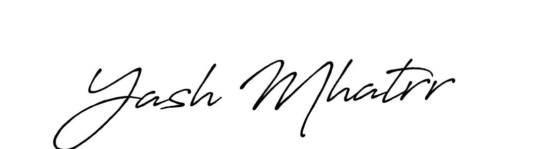The best way (Antro_Vectra_Bolder) to make a short signature is to pick only two or three words in your name. The name Yash Mhatrr include a total of six letters. For converting this name. Yash Mhatrr signature style 7 images and pictures png