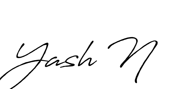 How to make Yash N signature? Antro_Vectra_Bolder is a professional autograph style. Create handwritten signature for Yash N name. Yash N signature style 7 images and pictures png