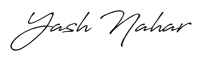An effortless, minimalist signature concept for Yash Nahar using Antro_Vectra_Bolder design. Clean lines that look great on any document. Yash Nahar signature style 7 images and pictures png