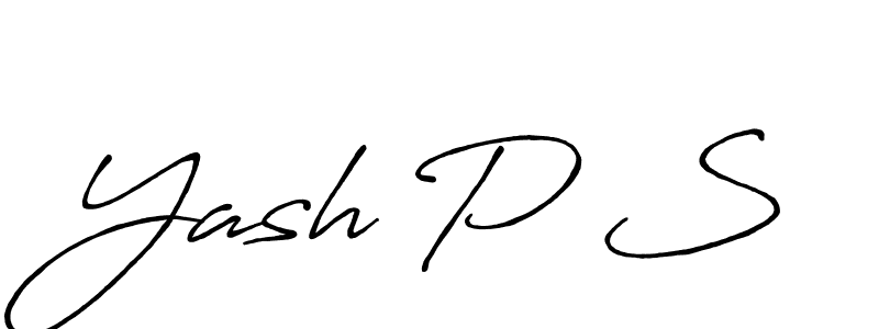 Yash P S stylish signature style. Best Handwritten Sign (Antro_Vectra_Bolder) for my name. Handwritten Signature Collection Ideas for my name Yash P S. Yash P S signature style 7 images and pictures png