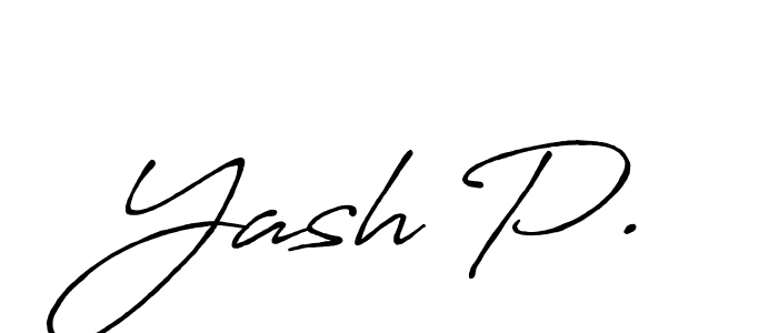 Create a beautiful signature design for name Yash P.. With this signature (Antro_Vectra_Bolder) fonts, you can make a handwritten signature for free. Yash P. signature style 7 images and pictures png