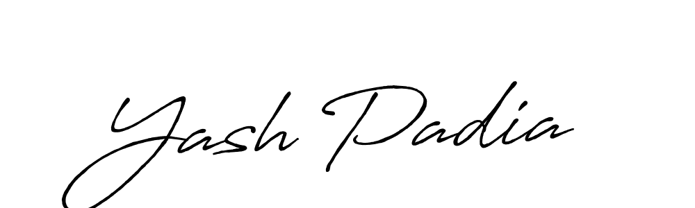 Use a signature maker to create a handwritten signature online. With this signature software, you can design (Antro_Vectra_Bolder) your own signature for name Yash Padia. Yash Padia signature style 7 images and pictures png