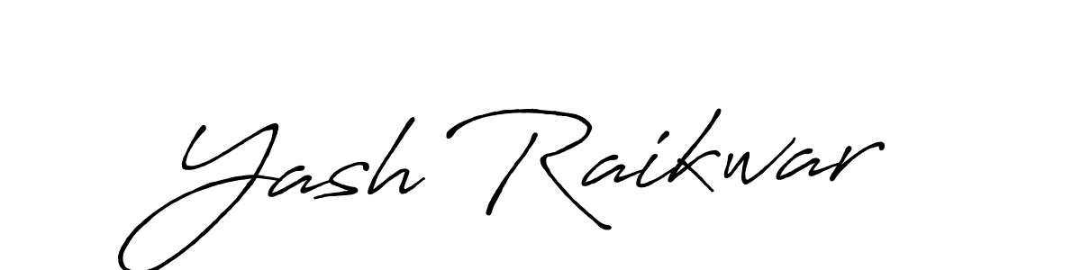 How to make Yash Raikwar name signature. Use Antro_Vectra_Bolder style for creating short signs online. This is the latest handwritten sign. Yash Raikwar signature style 7 images and pictures png