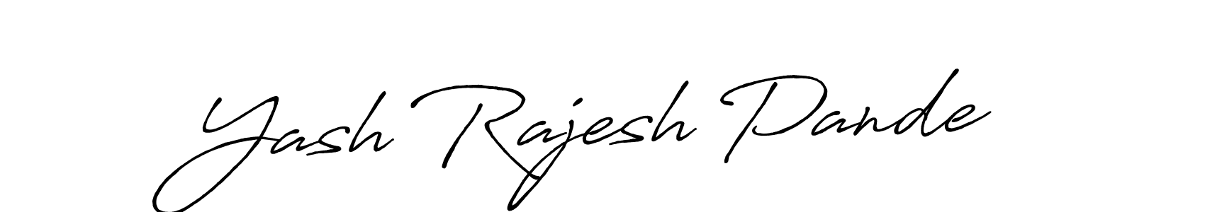 Create a beautiful signature design for name Yash Rajesh Pande. With this signature (Antro_Vectra_Bolder) fonts, you can make a handwritten signature for free. Yash Rajesh Pande signature style 7 images and pictures png