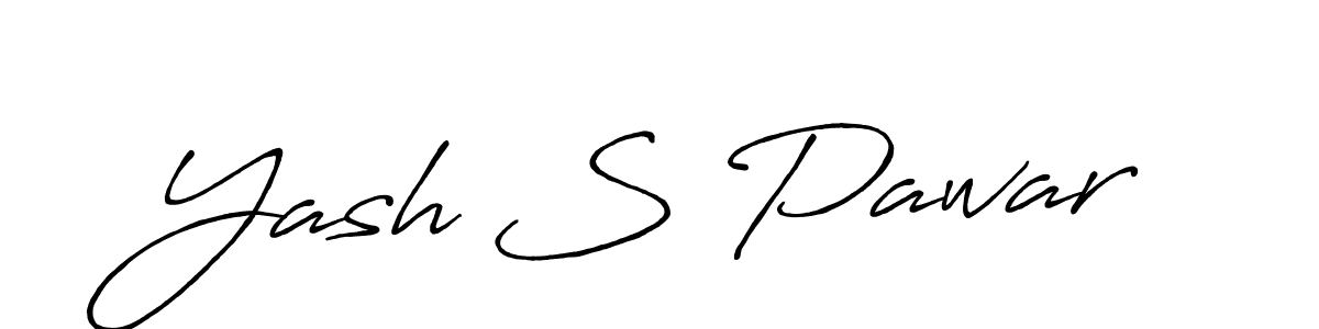 Make a beautiful signature design for name Yash S Pawar. With this signature (Antro_Vectra_Bolder) style, you can create a handwritten signature for free. Yash S Pawar signature style 7 images and pictures png