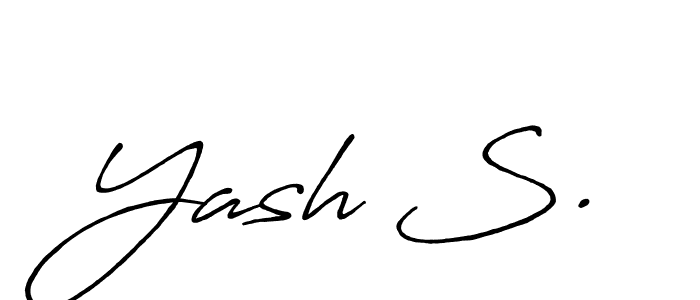 Similarly Antro_Vectra_Bolder is the best handwritten signature design. Signature creator online .You can use it as an online autograph creator for name Yash S.. Yash S. signature style 7 images and pictures png