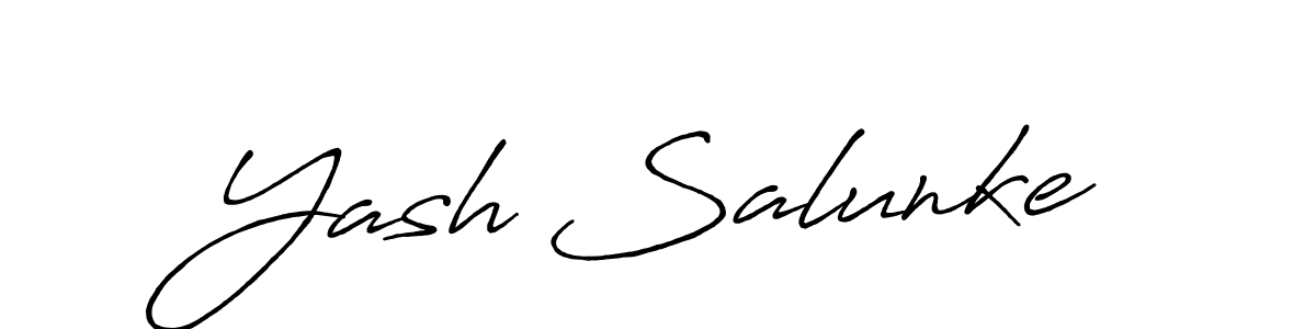 It looks lik you need a new signature style for name Yash Salunke. Design unique handwritten (Antro_Vectra_Bolder) signature with our free signature maker in just a few clicks. Yash Salunke signature style 7 images and pictures png