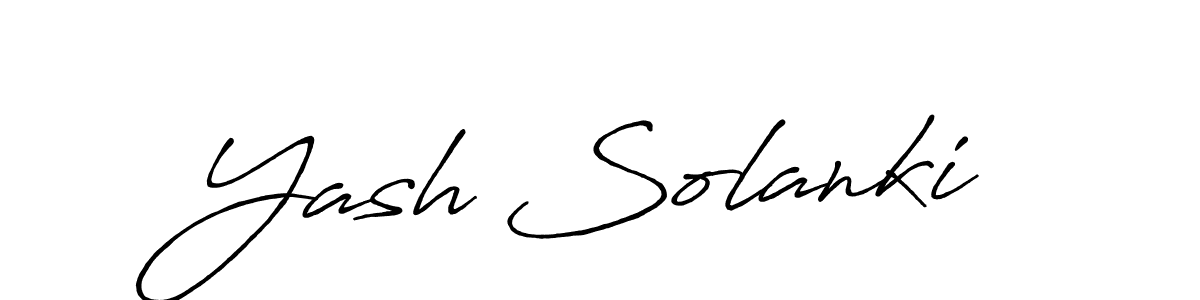 Make a beautiful signature design for name Yash Solanki. With this signature (Antro_Vectra_Bolder) style, you can create a handwritten signature for free. Yash Solanki signature style 7 images and pictures png