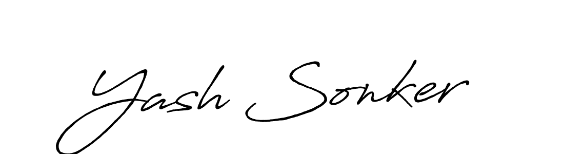 How to make Yash Sonker name signature. Use Antro_Vectra_Bolder style for creating short signs online. This is the latest handwritten sign. Yash Sonker signature style 7 images and pictures png