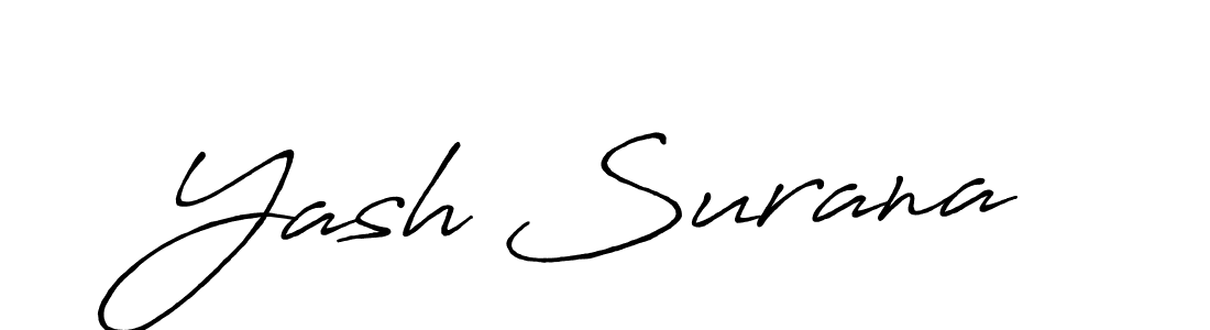 Yash Surana stylish signature style. Best Handwritten Sign (Antro_Vectra_Bolder) for my name. Handwritten Signature Collection Ideas for my name Yash Surana. Yash Surana signature style 7 images and pictures png