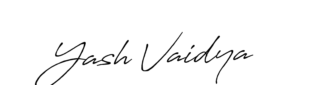 Create a beautiful signature design for name Yash Vaidya. With this signature (Antro_Vectra_Bolder) fonts, you can make a handwritten signature for free. Yash Vaidya signature style 7 images and pictures png