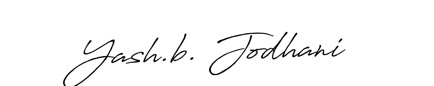 Create a beautiful signature design for name Yash.b. Jodhani. With this signature (Antro_Vectra_Bolder) fonts, you can make a handwritten signature for free. Yash.b. Jodhani signature style 7 images and pictures png