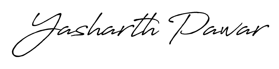 The Antro_Vectra_Bolder font transforms the name Yasharth Pawar into an executive sign with sharp precision and distinguished character. Yasharth Pawar signature style 7 images and pictures png