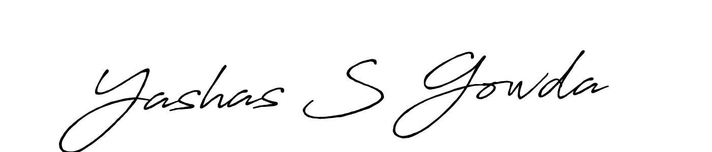 Make a beautiful signature design for name Yashas S Gowda. With this signature (Antro_Vectra_Bolder) style, you can create a handwritten signature for free. Yashas S Gowda signature style 7 images and pictures png