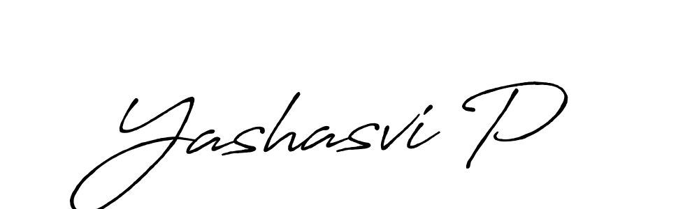 How to make Yashasvi P name signature. Use Antro_Vectra_Bolder style for creating short signs online. This is the latest handwritten sign. Yashasvi P signature style 7 images and pictures png