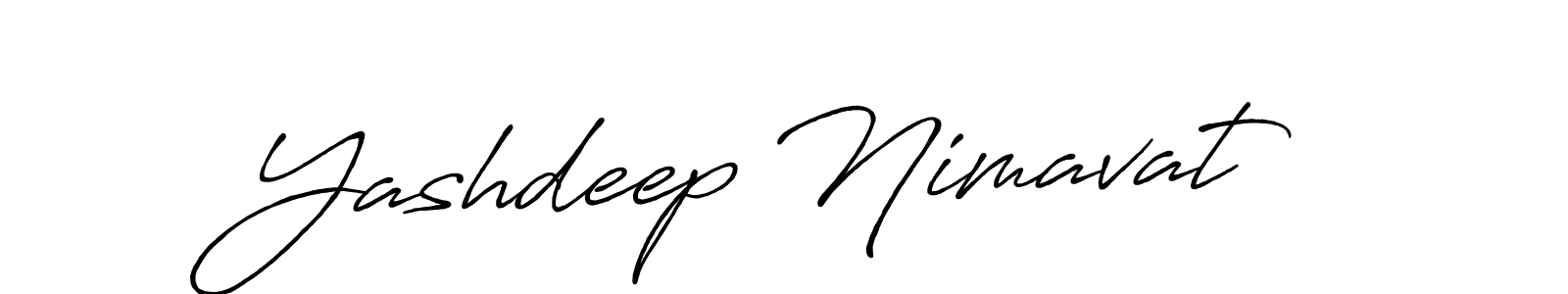 Create a beautiful signature design for name Yashdeep Nimavat. With this signature (Antro_Vectra_Bolder) fonts, you can make a handwritten signature for free. Yashdeep Nimavat signature style 7 images and pictures png