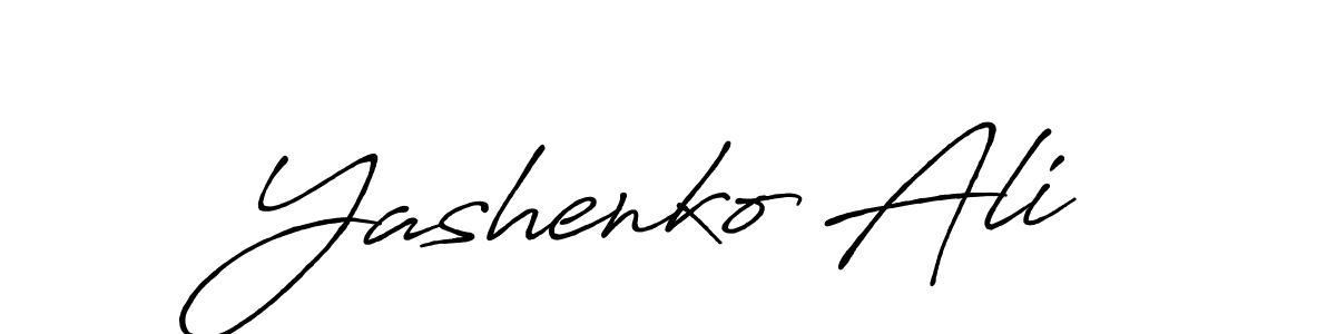 Create a beautiful signature design for name Yashenko Ali. With this signature (Antro_Vectra_Bolder) fonts, you can make a handwritten signature for free. Yashenko Ali signature style 7 images and pictures png