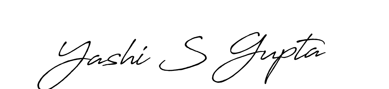 How to make Yashi S Gupta name signature. Use Antro_Vectra_Bolder style for creating short signs online. This is the latest handwritten sign. Yashi S Gupta signature style 7 images and pictures png