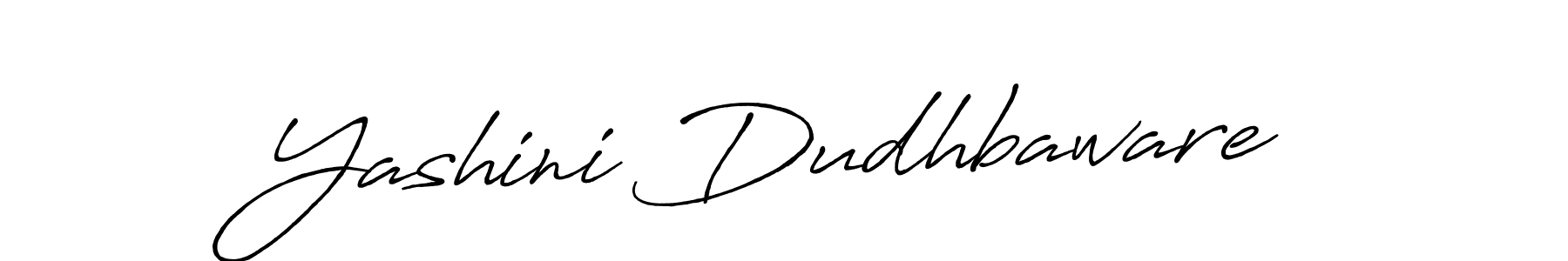 Make a beautiful signature design for name Yashini Dudhbaware. With this signature (Antro_Vectra_Bolder) style, you can create a handwritten signature for free. Yashini Dudhbaware signature style 7 images and pictures png