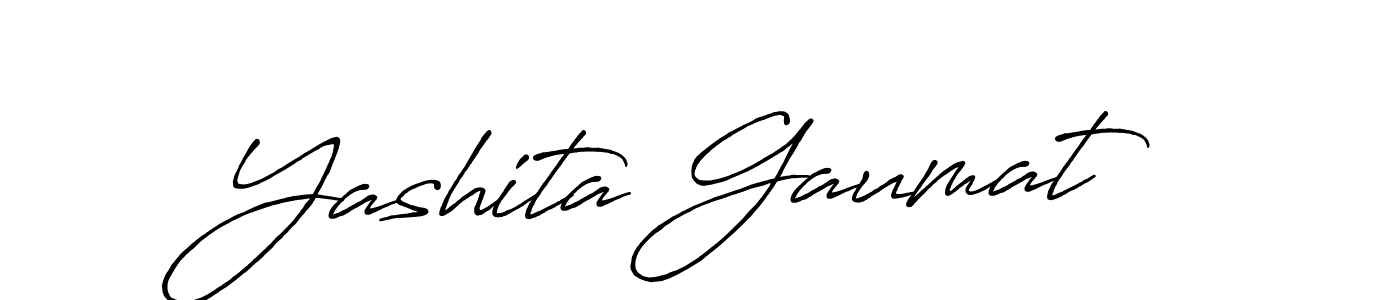 Yashita Gaumat stylish signature style. Best Handwritten Sign (Antro_Vectra_Bolder) for my name. Handwritten Signature Collection Ideas for my name Yashita Gaumat. Yashita Gaumat signature style 7 images and pictures png