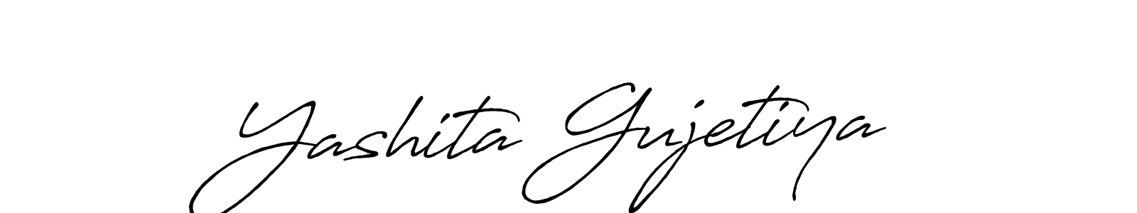 Use a signature maker to create a handwritten signature online. With this signature software, you can design (Antro_Vectra_Bolder) your own signature for name Yashita Gujetiya. Yashita Gujetiya signature style 7 images and pictures png