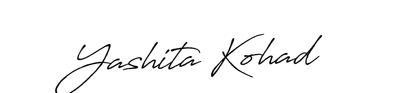 This is the best signature style for the Yashita Kohad name. Also you like these signature font (Antro_Vectra_Bolder). Mix name signature. Yashita Kohad signature style 7 images and pictures png