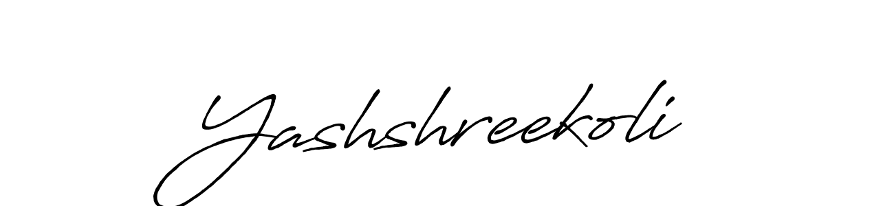 Use a signature maker to create a handwritten signature online. With this signature software, you can design (Antro_Vectra_Bolder) your own signature for name Yashshreekoli. Yashshreekoli signature style 7 images and pictures png