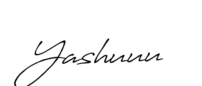 Use a signature maker to create a handwritten signature online. With this signature software, you can design (Antro_Vectra_Bolder) your own signature for name Yashuuu. Yashuuu signature style 7 images and pictures png